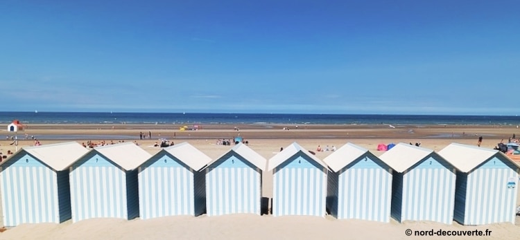 gros plan sur les cabines de plage de Bray-Dunes